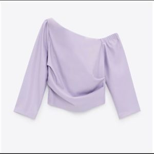 Purple leather zara top
